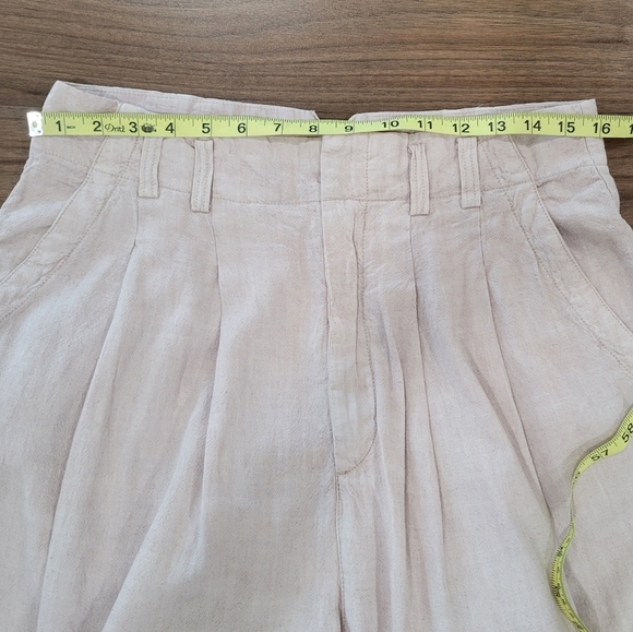 NWOT Free People  Beige Wide Leg High Rise Pleat Trousers Pants Size 10 - Picture 4 of 12